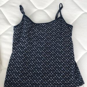 Cute navy tank top with flower design